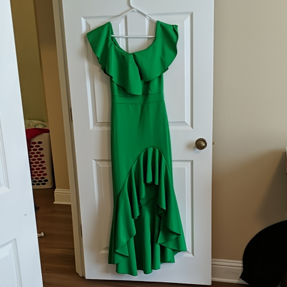 Venus Green Ruffle Dress